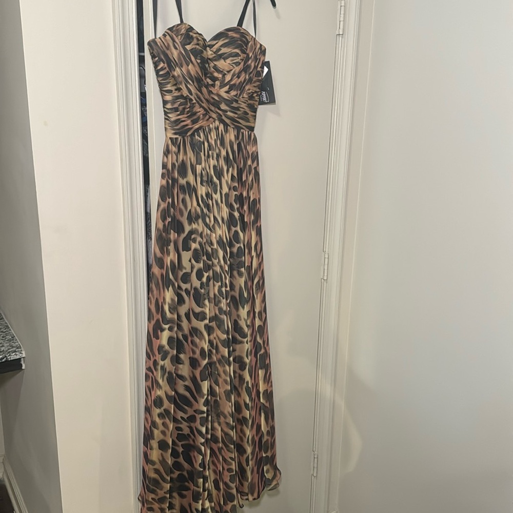 Neiman Marcus La Femme Leopard Print Dress